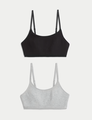2pk Cotton First Bra Crop Tops