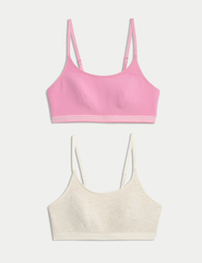 2pk Cotton First Bra Crop Tops