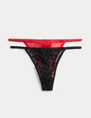 2pk Heart Flock Tanga Thongs