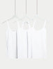 3pk Cotton Rich Lace Trim Vests