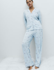 Cotton Modal Printed Revere Pyjama Set