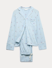 Cotton Modal Printed Revere Pyjama Set