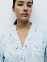 Cotton Modal Printed Revere Pyjama Set