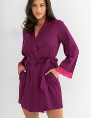 Dusk Lace Trim Dressing Gown