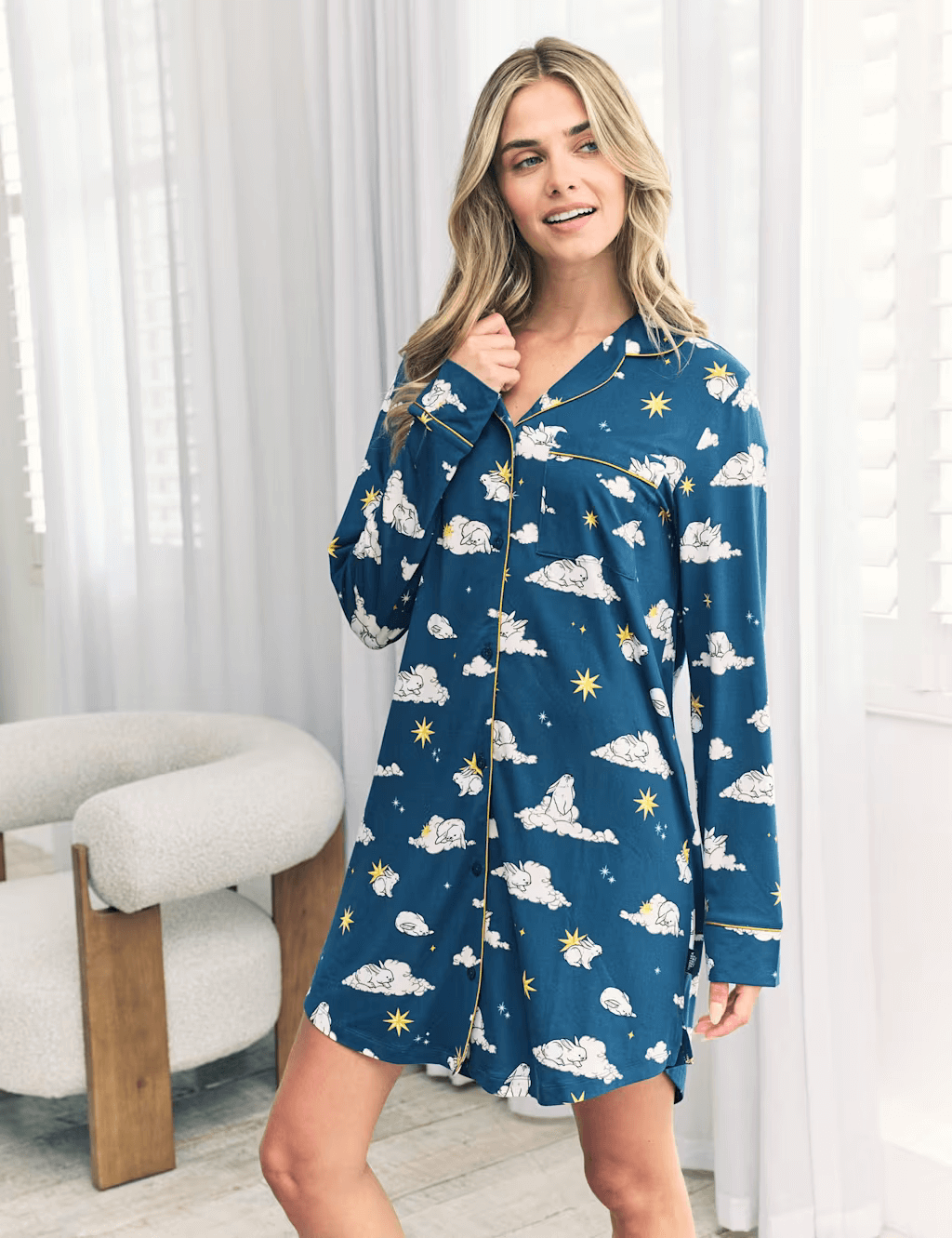 Jersey Bunny Print Nightshirt