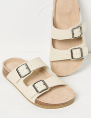Leather Buckle Footbed Sandals