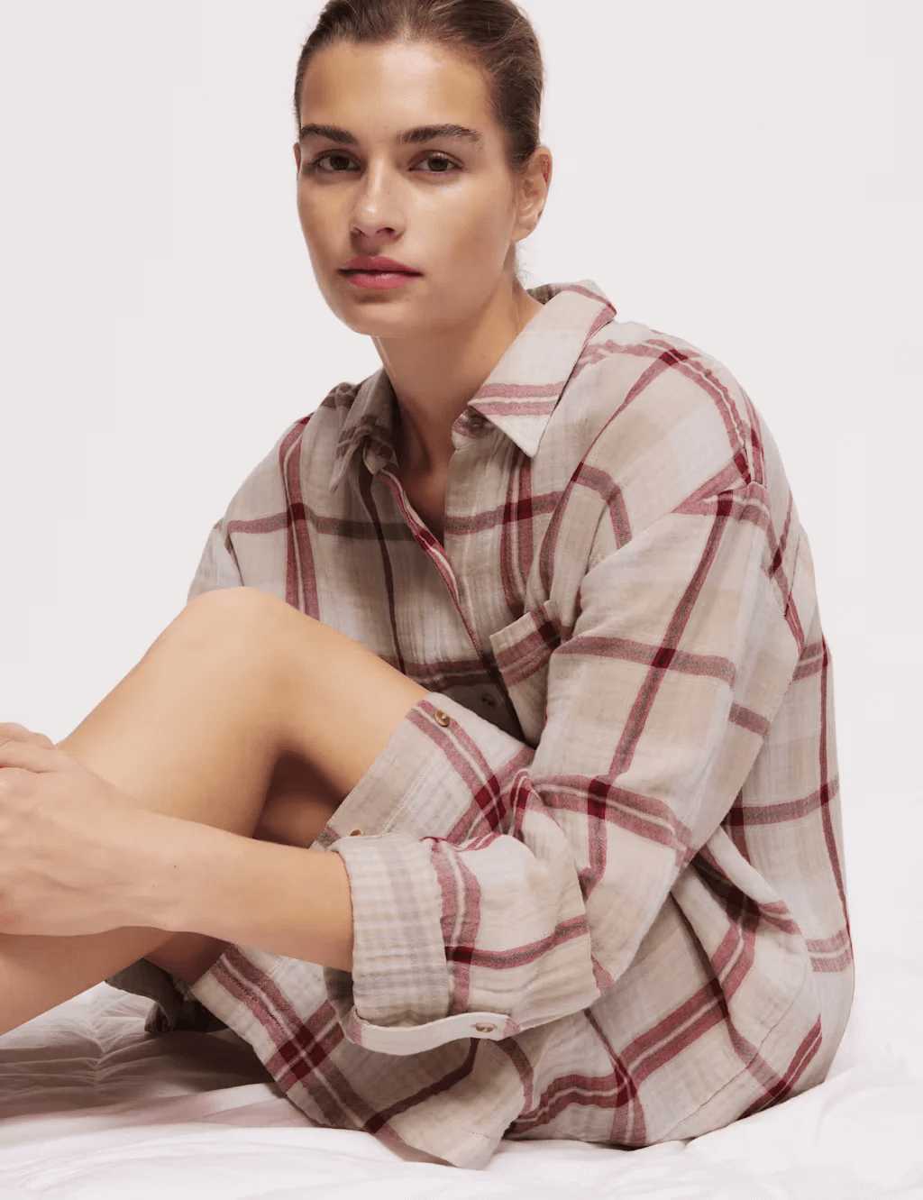 Pure Cotton Checked Nightshirt