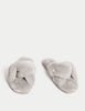 Shearling Knotted Open Toe Slider Slippers